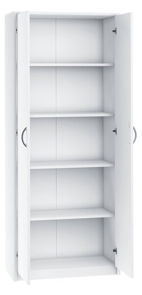 Policová skříň LUCETTE - šířka 74 cm, bílá