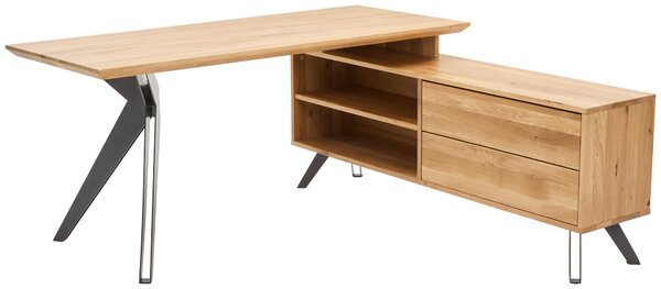 ROHOVÝ PSACÍ STŮL, barvy dubu, 160/160/75 cm Linea Natura - Rohové psací stoly