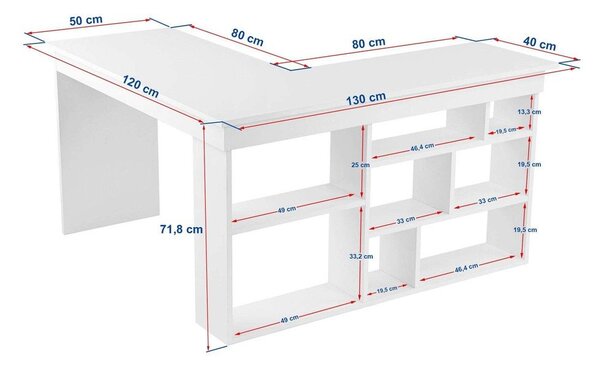 Rohový pracovní stůl v dekoru ořechu 120x130 cm Vesper – Kalune Design