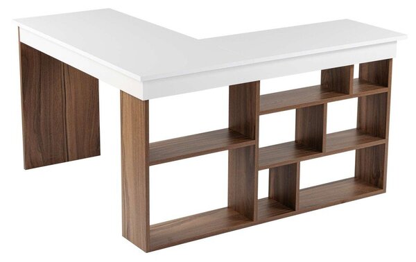 Rohový pracovní stůl v dekoru ořechu 120x130 cm Vesper – Kalune Design