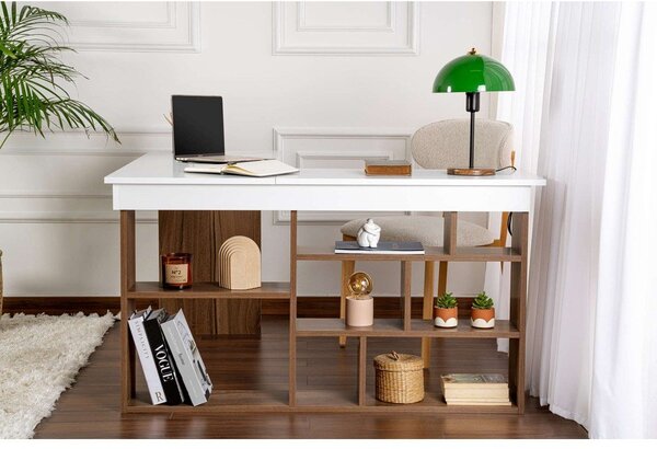 Rohový pracovní stůl v dekoru ořechu 120x130 cm Vesper – Kalune Design