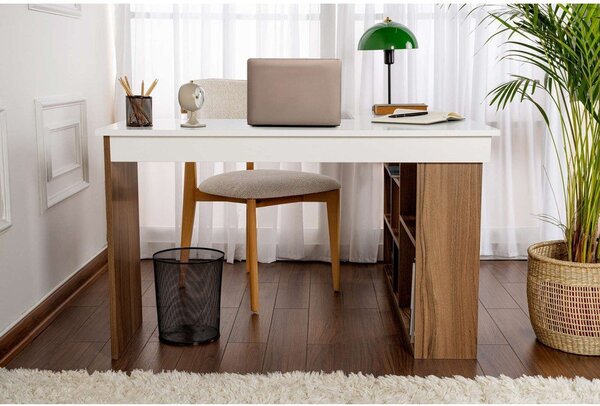 Rohový pracovní stůl v dekoru ořechu 120x130 cm Vesper – Kalune Design