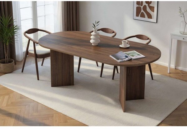 Jídelní stůl v dekoru ořechu 90x200 cm Sabella – Kalune Design