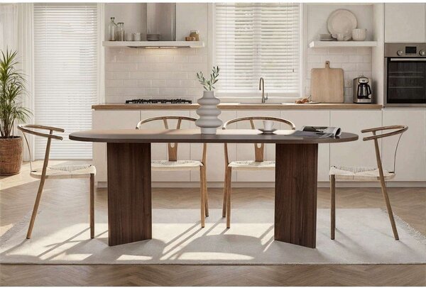 Jídelní stůl v dekoru ořechu 90x200 cm Sabella – Kalune Design