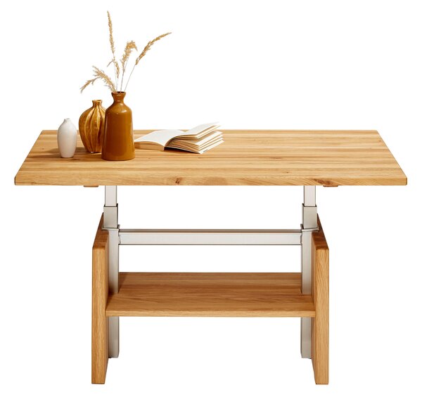 KONFERENČNÍ STOLEK, barvy dubu, dřevo, kov, 110/65/55-69 cm Linea Natura - Konferenční stolky, Online Only
