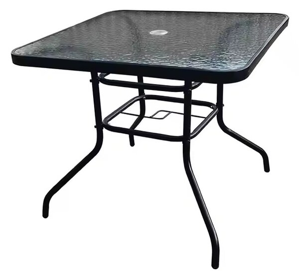 TRENDIE Zahradní stolek se sklem 80x80cm