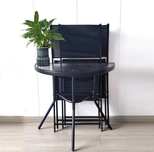TRENDIE Sestava zahradního nábytku - 2 židle a stůl 70cm poloviční