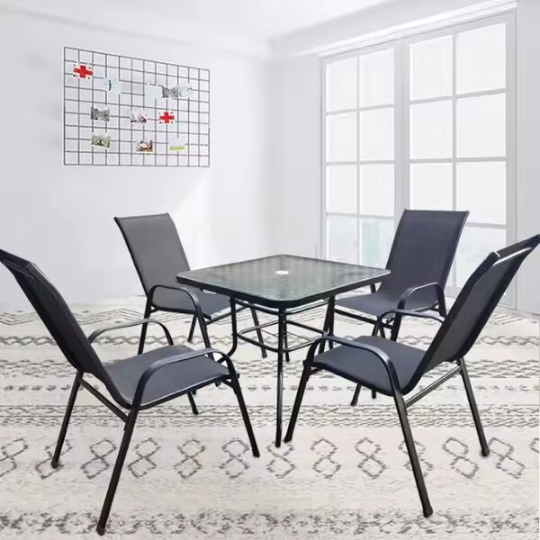 TRENDIE Sestava zahradního nábytku - 4 židle a stůl 80x80cm