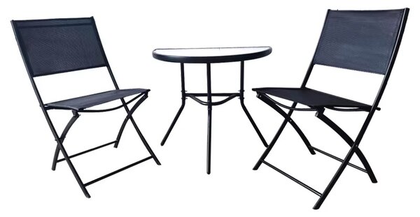 TRENDIE Sestava zahradního nábytku - 2 židle a stůl 70cm poloviční