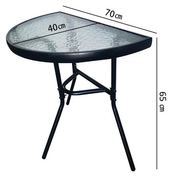 TRENDIE Sestava zahradního nábytku - 2 židle a stůl 70cm poloviční