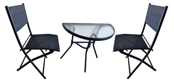 TRENDIE Sestava zahradního nábytku - 2 židle a stůl 70cm poloviční