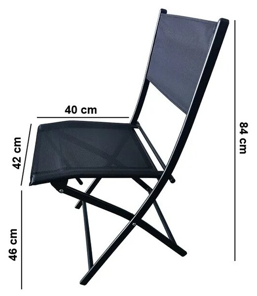 TRENDIE Sestava zahradního nábytku - 2 židle a stůl 70cm poloviční