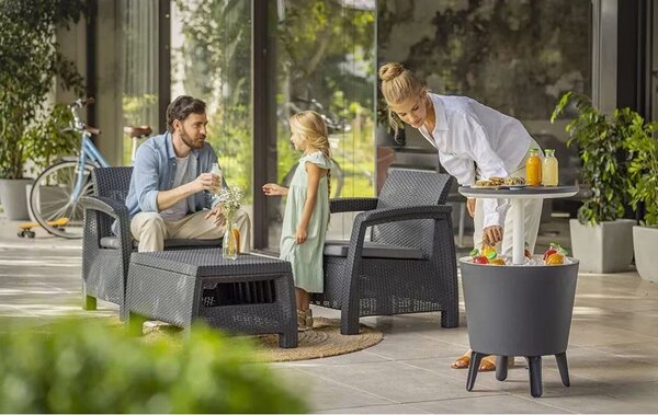 Plastový kulatý zahradní stolek se zásobníkem na led ø 49,5 cm Cool – Keter