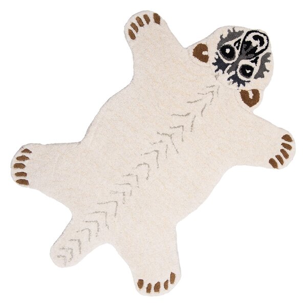 Vlněný kusový koberec medvěd Polar Bear- 60*90*2 cm - Clayre & Eef