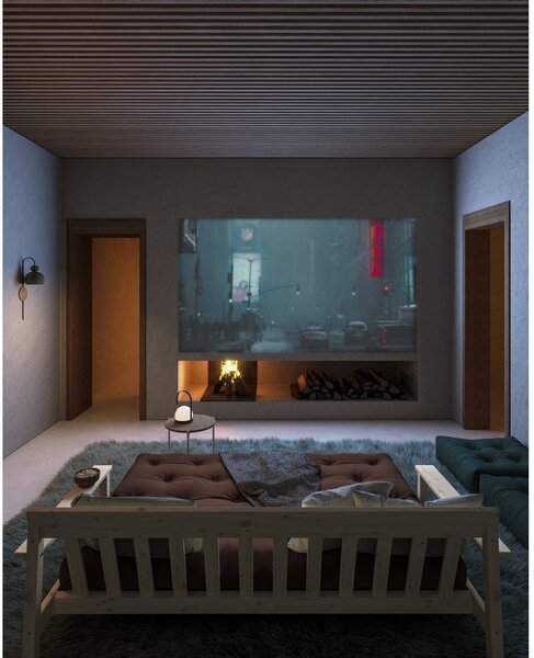 Manšestrová rozkládací pohovka v hořčicové barvě 218 cm Unwind – Karup Design