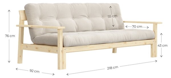 Manšestrová rozkládací pohovka v hořčicové barvě 218 cm Unwind – Karup Design