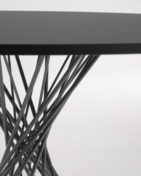 Černý kulatý jídelní stůl s černou deskou ø 120 cm Niut – Kave Home