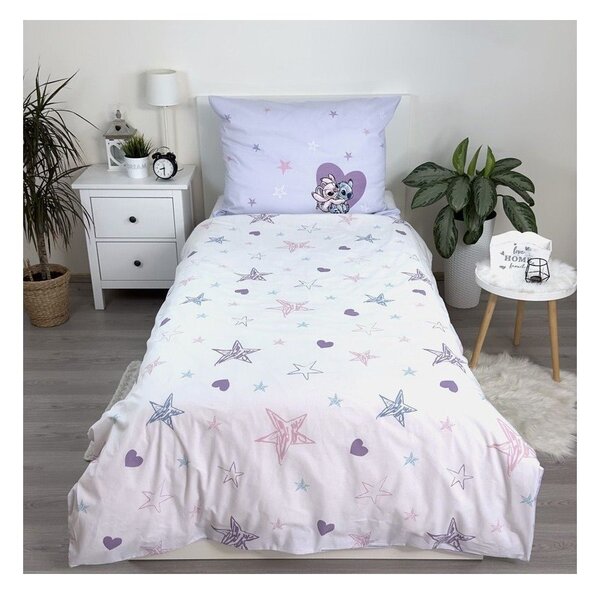 Bavlněné dětské povlečení na jednolůžko 140x200 cm Lilo and Stitch "Heart" – Jerry Fabrics