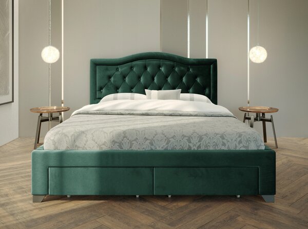 - Čalouněná postel ELECTRA - Zelená 140/160 Veľkosť postele: Pre matrac 140 x 200 cm