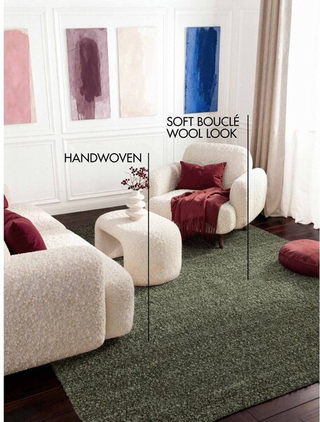 Zelený ručně tkaný koberec z materiálu bouclé 160x230 cm Notting Hill Portobello – Ted Baker