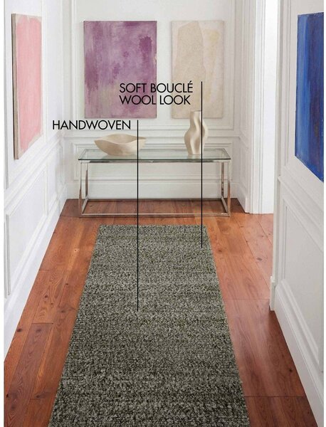 Zelený ručně tkaný běhoun z materiálu bouclé 80x200 cm Notting Hill Portobello – Ted Baker