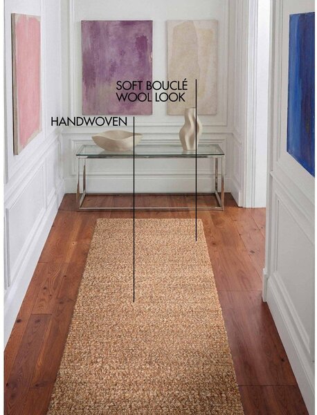 Béžový ručně tkaný běhoun z materiálu bouclé 80x200 cm Notting Hill Portobello – Ted Baker