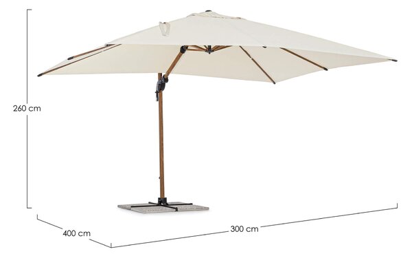 Slunečník niro 3 x 4 m béžový