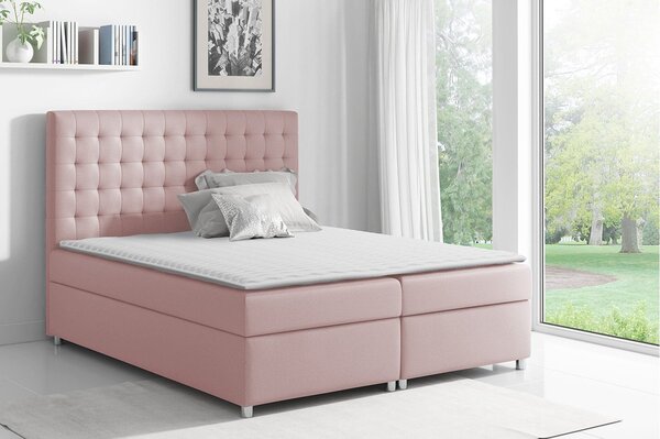 Hotelová manželská postel 200x200 SARITA - růžová + topper ZDARMA
