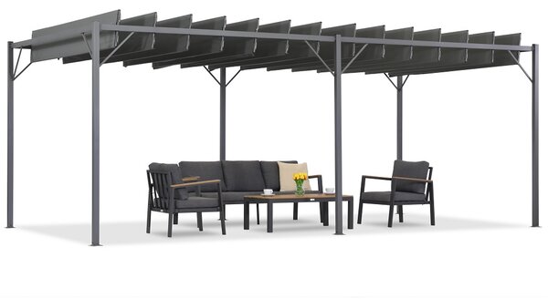 Antracitová terasová pergola Malaga 3x6 m Garden Point