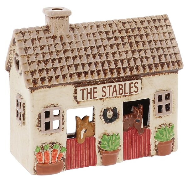 Keramický svícen Domek - Stáje 17 cm
