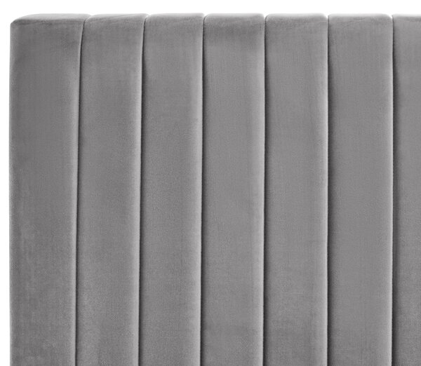 Postel s úložným prostorem Umělý samet VION 120 x 200 cm Šedá