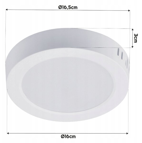 LED stropní svítidlo pro přisazenou montáž 12W 1320lm 4000K neutrální bílá kruh ECOLIGHT