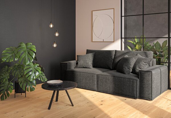 Rozkládací třímístná pohovka Melow s úložným prostorem 250 cm antracit