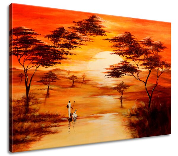 Ručně malovaný obraz Nádherná Afrika Rozměry: 100 x 70 cm