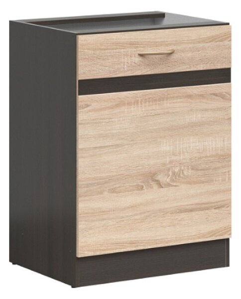 Kuchyňská skříňka Junona 60 cm, pravá, wenge/dub sonoma