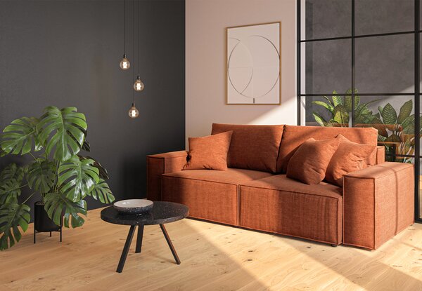Rozkládací třímístná pohovka Melow s úložným prostorem 250 cm antracit
