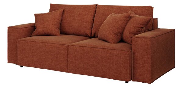 Rozkládací třímístná pohovka Melow s úložným prostorem 250 cm oranžová