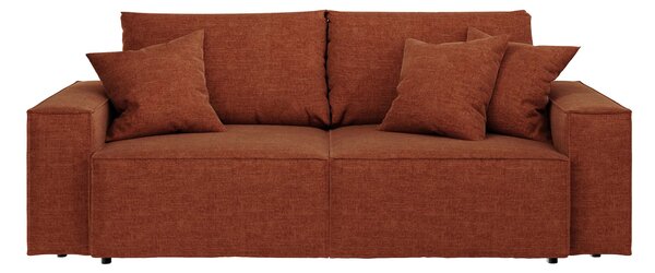 Rozkládací třímístná pohovka Melow s úložným prostorem 250 cm oranžová