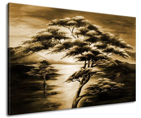 Ručně malovaný obraz Silné stromy Rozměry: 120 x 80 cm