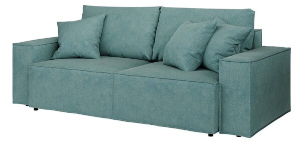 Rozkládací třímístná pohovka Melow s úložným prostorem 250 cm tyrkysová