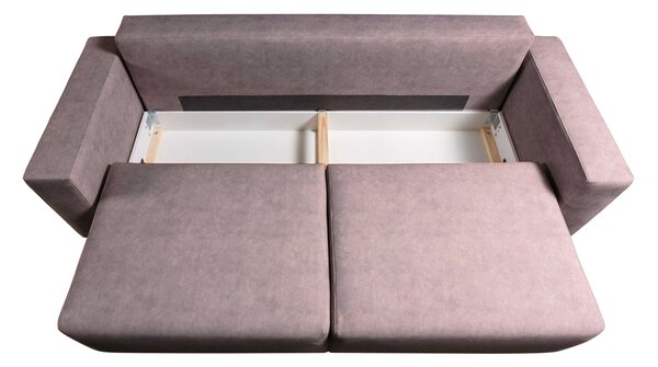 Rozkládací třímístná pohovka Hesto s úložným prostorem 237 cm samet antracitová