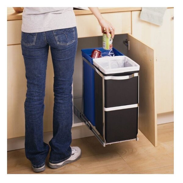 Plastový odpadkový koš 35 l Dual - simplehuman