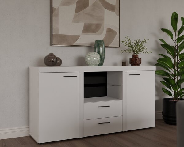 Stolarz komoda RUMBA bílá LED osvětlení NE