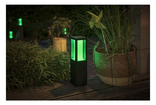 Philips HUE 17434/30 / P7 Impress exteriérový zahradní sloupek - Extension 8W = 1200lm LED IP44 2200-6500K RGB přídavný