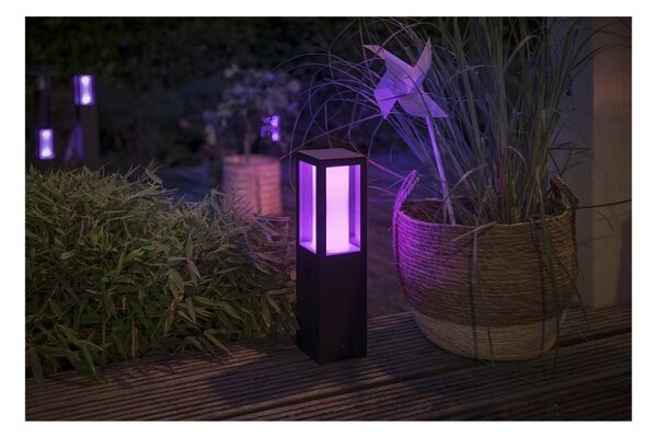Philips HUE 17434/30 / P7 Impress exteriérový zahradní sloupek - Extension 8W = 1200lm LED IP44 2200-6500K RGB přídavný