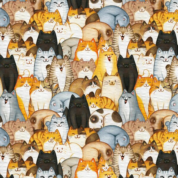 DARRÉ Krepové perkálové povlečení Kočky Velikost: 140 x 200 + 70 x 90