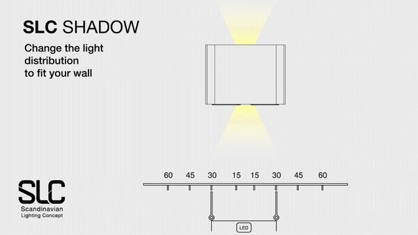 SLC venkovní nástěnné LED svítidlo Shadow 787lm 2700/3000/4000K stmívatelné černé IP65