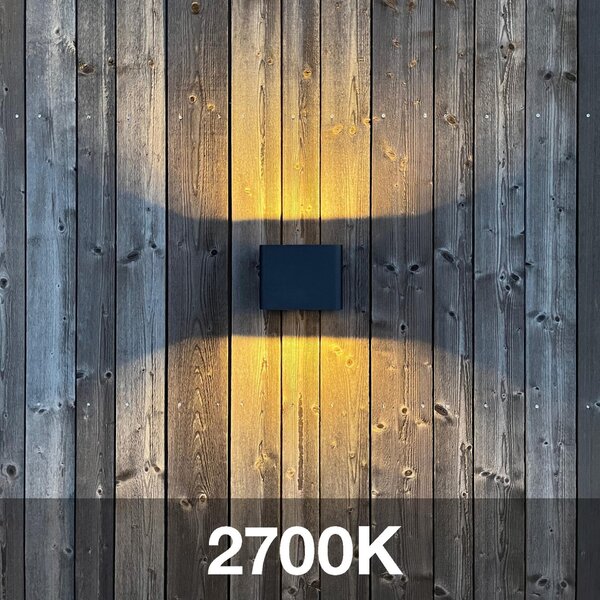 SLC venkovní nástěnné LED svítidlo Shadow 787lm 2700/3000/4000K stmívatelné černé IP65