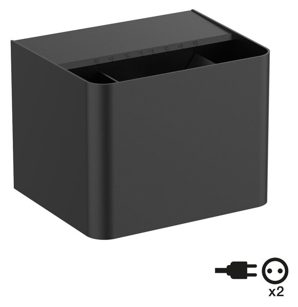 SLC venkovní nástěnné LED svítidlo Shadow se zásuvkami 787lm 2700/3000/4000K stmívatelné černé IP65