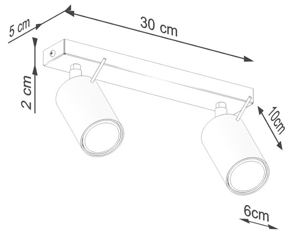 Bodové svítidlo Ring, 2x oranžové kovové stínítko, (možnost polohování)
